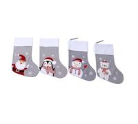 LIYJTK Christmas Stockings Set Cute Penguin Snowman Xmas Hanging Decor for Family Holiday Party
