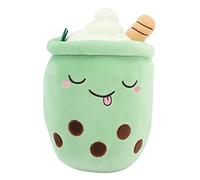 LIYJTK Cute Bubble Milk Tea Cup Pillow Soft Cotton Plush Toy for Home Decor (Green)