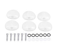 LIYJTK Electric Guitar Tuning Peg Button Semicircle Style Handle 6Pcs Folk Classical (White)