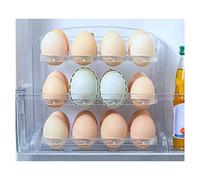 LIYJTK Foldable Egg Storage Container Simple 3 Layers Egg Protection Plastic Egg T (Transparent White)