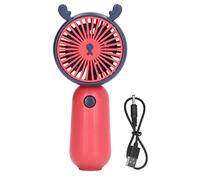LIYJTK Hand Held Fan USB Charging Mini Cute Animal Horn Battery Operated Fan Travel Rose Red