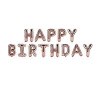 LIYJTK Happy Birthday Letter Aluminum Foil Balloons Party Wedding Decor for Celebration Event Decoration (Champagne Gold)