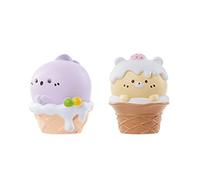 LIYJTK ICE CREAM TOY BLIND BOX CUTE RESIN DELICATE DECORATIONS ORNAMENTS FOR BIRTHDAY GIFTS (2Pcs)