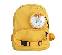 LIYJTK Kids Cartoon Backpack Yellow Toddler Fluffy Plush | Waterproof Soft Fabric for Kindergarten Outdoor Adventures Nursery Preschool Ages 3 6 Adjustable Straps