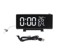 LIYJTK LED Digital Projection Alarm Clock FM Radio 3 Color Display USB Multifunction Alarm Clock Modern Home