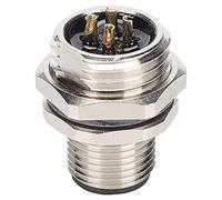 LIYJTK M12 B P4 M16 Thread Panel Mounted Socket M12 IP67 Connector 4pin Plug Adapter Brass Plated Resin 4A AC/DC250V Easy Installation