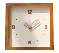 LIYJTK Minimalist Wooden Square Modern Clock Decorative Living Room Dining Room (Dark Wood)
