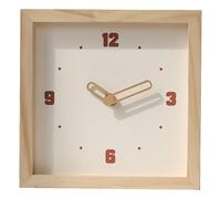 LIYJTK Minimalist Wooden Square Modern Clock Decorative Living Room Dining Room (Unpainted)