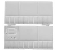 LIYJTK PAINT BOX RECTANGULAR POROUS FOLDABLE PIGMENT SEPARATION CASE PAINTING CONTAINER SUPPLIES FOR PROFESSIONAL ARTISTS AND ENTHUSIASTS WHITE RECTANGLE
