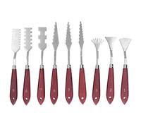 LIYJTK Palette Knife Shaped Wooden Handle Oil Painting Pallet Art Spatula Mixing Acrylic Scraper 9pcs