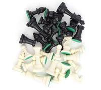 LIYJTK Plastic Chessmen Set, International Chess Game Complete Chessmen Set with Lint Pad Black&White(L King Height 77mm)