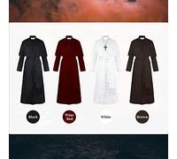 LIYJTK PRIEST COSTUME EASY TO WEAR FATHER VICAR FOR HALLOWEEN COSPLAY UNISEX MEN WOMEN (S)