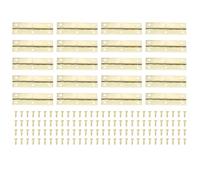 LIYJTK RETRO BUTT HINGE IRON 20 SET FOLDING VINTAGE FOR CABINET FURNITURE 75X25MM YELLOW