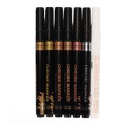 LIYJTK Rose Gold Bronze Silver Mirror Marker Metallic Paint Pen with Elimination Pen for Card Glass Wood