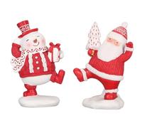 LIYJTK Santa Statue Snowman Figurine Red Fairytale Ambiance Colorfast Hand Painted Christmas Figurine for Displaying