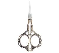 LIYJTK Sewing Scissors, Vintage European Flower Pattern Needlework Embroidery Stainless Steel Tailor Scissors DIY Craft Making Crop Tool(Bronze)