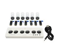 LIYJTK Tube Clock Kit Wireless Control 6 Bit Mini IPS LCD Screen 12 24 Hours RGB Backlit Desktop Decoration (White)