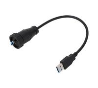 LIYJTK USB3.0 Water Proof Connector Male Panel Mount Flame Retardant Data Transfer for Industrial Equipment
