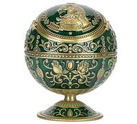 LIYJTK Vintage Windproof Ashtray, Retro Ashtray W/Lid Globe Eagle Green Zinc Alloy Smoking Accessories Decorative Ornament for Outdoors Indoors