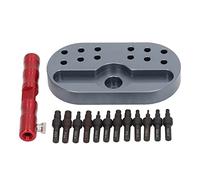 LIYJTK Watch Crown Remover 7 Spiral Nozzles 5 Pressure Nozzles Wristwatch Crown Tube Opener Red Black Alloy Steel Material