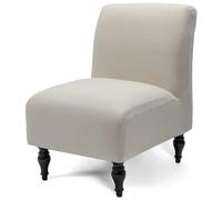 Liykimt Armless Accent Chair Cover Slipcover,Slipper Chair Stretch Spandex Removable for Armless Chair Furniture Protector for Living Dining Room Hotel (Beige, 1)