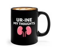 LiYoHoEU Kidney Donor Coffee Mug 11oz Black Ur-ine My Thoughts Kidney Donor Gifts for Women Organ Donation Awareness Kidney Donor Wife Transplant Gifts Kidney Recipient Gift