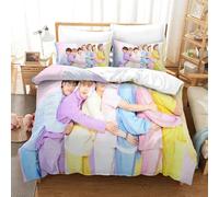 Liyoky BTS Duvet Cover Sets 3 PCS Hotel Quality Quilt Cover Bedding Sets Bed Covers with Pillowcases with Zipper Closure Ultra Soft Hypoallergenic Microfiber Double(200x200cm)