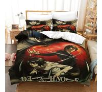Liyoky Death Note Duvet Cover 3 PCS Hotel Quality Quilt Cover Bedding Bed Covers with Pillowcases with Zipper Closure Breathable Stylish Comforter Single（140x200cm）