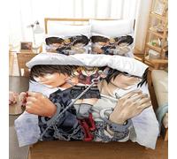Liyoky Death Note Duvet Cover 3 PCS Hotel Quality Quilt Cover Bedding Set Bed Covers with Pillowcases with Zipper Closure Hypoallergenic Soft Breathable Microfiber Double（200x200cm）