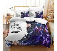 Liyoky Solo Leveling Duvet Cover Set 3 PCS Hotel Quality Quilt Cover Bedding Bed Covers with Pillowcases with Zipper Closure Breathable Stylish Comforter Super King（260x220cm）