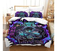 Liyoky Solo Leveling Duvet Cover Sets 3 PCS Hotel Quality Quilt Cover Bedding Set Bed Covers with Pillowcases with Zipper Closure Ultra Soft Hypoallergenic Microfiber Super King（260x220cm）