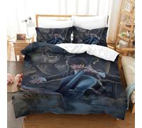 Liyoky Wednesday Duvet Cover 3 PCS Hotel Quality Quilt Cover Bedding Bed Covers with Pillowcases with Zipper Closure Ultra Soft Hypoallergenic Microfiber Super King（260x220cm）