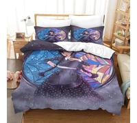 Liyoky Wednesday Duvet Cover Set 3 PCS Hotel Quality Quilt Cover Bed Sets Bed Covers with Pillowcases with Zipper Closure Breathable Stylish Comforter Double（200x200cm）