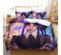 Liyoky Wednesday Duvet Cover Sets 3 PCS Hotel Quality Quilt Cover Bedding Sets Bed Covers with Pillowcases with Zipper Closure Ultra Soft Anti Allergic Microfiber Double（200x200cm）