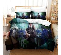 Liyoky Wednesday Duvet Cover Sets 3 PCS Hotel Quality Quilt Cover Bedding Sets Bed Covers with Pillowcases with Zipper Closure Ultra Soft Anti Allergic Microfiber Single（140x200cm）