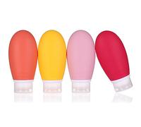 LIYUABU Silicone Travel Bottles,4 Pack 100ml Leak Proof Squeeze Refillable Portable Empty Travel Bottles Accessories Containers for Toiletries Shampoo Conditioner Lotion,BPA Free,TSA Approved