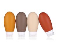 LIYUABU Silicone Travel Bottles,4 Pack 100ml Leak Proof Squeeze Refillable Portable Empty Travel Bottles Accessories Containers for Toiletries Shampoo Conditioner Lotion,BPA Free,TSA Approved