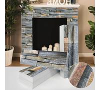 LiyuanQ 16pcs DIY 3D Tile Wall Stickers 30x15cm 3D Wall Panels Vinyl PVC Thickened Self Adhesive Wall Tiles Waterproof Floor Sticker for Bedroom Kitchen Living Room Bathroom Home Decor