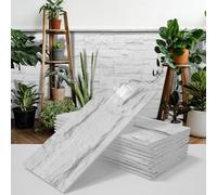 LiyuanQ 32pcs DIY 3D Tile Wall Stickers 30x15cm 3D Wall Panels Vinyl PVC Thickened Self Adhesive Wall Tiles Waterproof Floor Sticker for Bedroom Kitchen Living Room Bathroom Home Decor