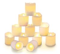 LiyuanQ 60 Pack LED Tea Lights Candles, Bright Battery Tea Lights Flameless LED Candle Lights Electric Fake Candle in Warm White and Wave Open Bulb Light for Wedding Table Gift Outdoor