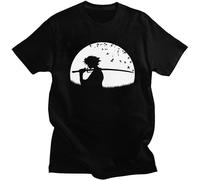 LIYUEJIUBA Manga Mugen Moon Anime Samurai Champloo T-Shirt Black Unisex Mens Tops Tee XXL