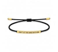 liyun 1 Pc Inspirational Bracelet for Women, Dont Let the Hard Days Win Strength Bracelet, Adjustable Rope Encouraging Jewelry for Family Friends Girls Daily Wear (Gold)