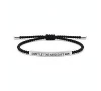 liyun 1 Pc Inspirational Bracelet for Women, Dont Let the Hard Days Win Strength Bracelet, Adjustable Rope Encouraging Jewelry for Family Friends Girls Daily Wear (Silver)