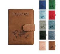 liyun Passport Cover, PU Passport Holder Leather Passport Case, Portable Universal Travel Wallet for Passport Credit Card Boarding Passes Ticket Card (Brown)