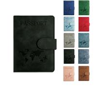 liyun Passport Cover, PU Passport Holder Leather Passport Case, Portable Universal Travel Wallet for Passport Credit Card Boarding Passes Ticket Card (Black)