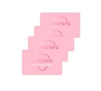 liyun RFID Blocking Cards, Ultra Thin Minimalist Safe Secure, Bank Credit Card Protector Anti Theft Force Field max for Contactless Wallets (4, Pink)