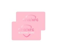 liyun RFID Blocking Cards, Ultra Thin Minimalist Safe Secure, Bank Credit Card Protector Anti Theft Force Field max for Contactless Wallets (2, Pink)