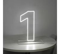 LIYUNEON Number 1 Neon Sign for First Birthday, 16.54" Cool White USB Battery Powered One Neon Sign for Party Wedding Anniversary Decor Light Sign (Number 1)