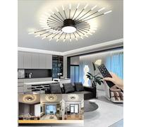 LIYYANG Modern LED Ceiling Light Fancy Lights 42+1 Heads Semi Flush Mount Ceiling Lamp Living Room Ceiling Lighting with Remote Control Chandelier for Office Bedroom Restaurant (Black, 42+1heads)