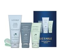 Liz Earle Relaxing Radiant Routine Gift Set - Cleanse & Polish 100ml, Hydrating Night Cream 50ml, Light Cream 50ml + Cloth - Rose & Lavender Edition - Naturally Active, Cruelty Free Skincare